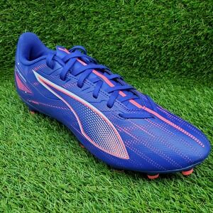 PUMA Ultra 5 Play SIZE 9 Men's Soccer Cleats Lapis Lazuli Blue Sunset Glow Pink